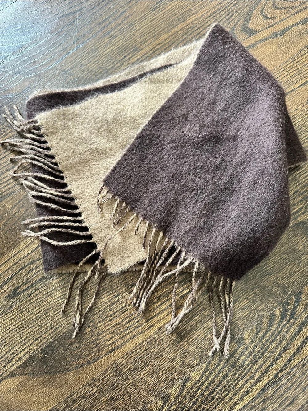 Armani Collezioni Made in Italy Two-Tone Fringed Scarf